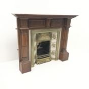 Victorian style mahogany fireplace, projecting cornice with egg and dart detailing,