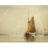 Frederick James Aldridge (British 1850-1933): Shipping in an Estuary,