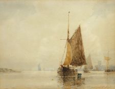 Frederick James Aldridge (British 1850-1933): Shipping in an Estuary,