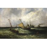 English School (19th century): Shipping in Choppy Seas,