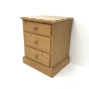 Solid pine tree drawer lamp chest, W46cm, H57cm,