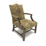 Early 20th century mahogany framed Gainsborough style armchair,