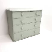 Victorian painted chest, two short and three long drawers, W101cm, H83cm,