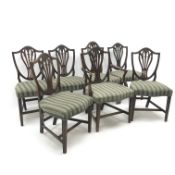 Early to mid 19th century set seven (6+1) mahogany Hepplewhite style dining chairs,