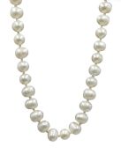 Single strand freshwater pearl necklace with silver clasp, boxed