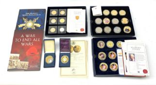 Modern commemorative coins including various Westminster 'Diamond Jubilee' fifty pence coins, three