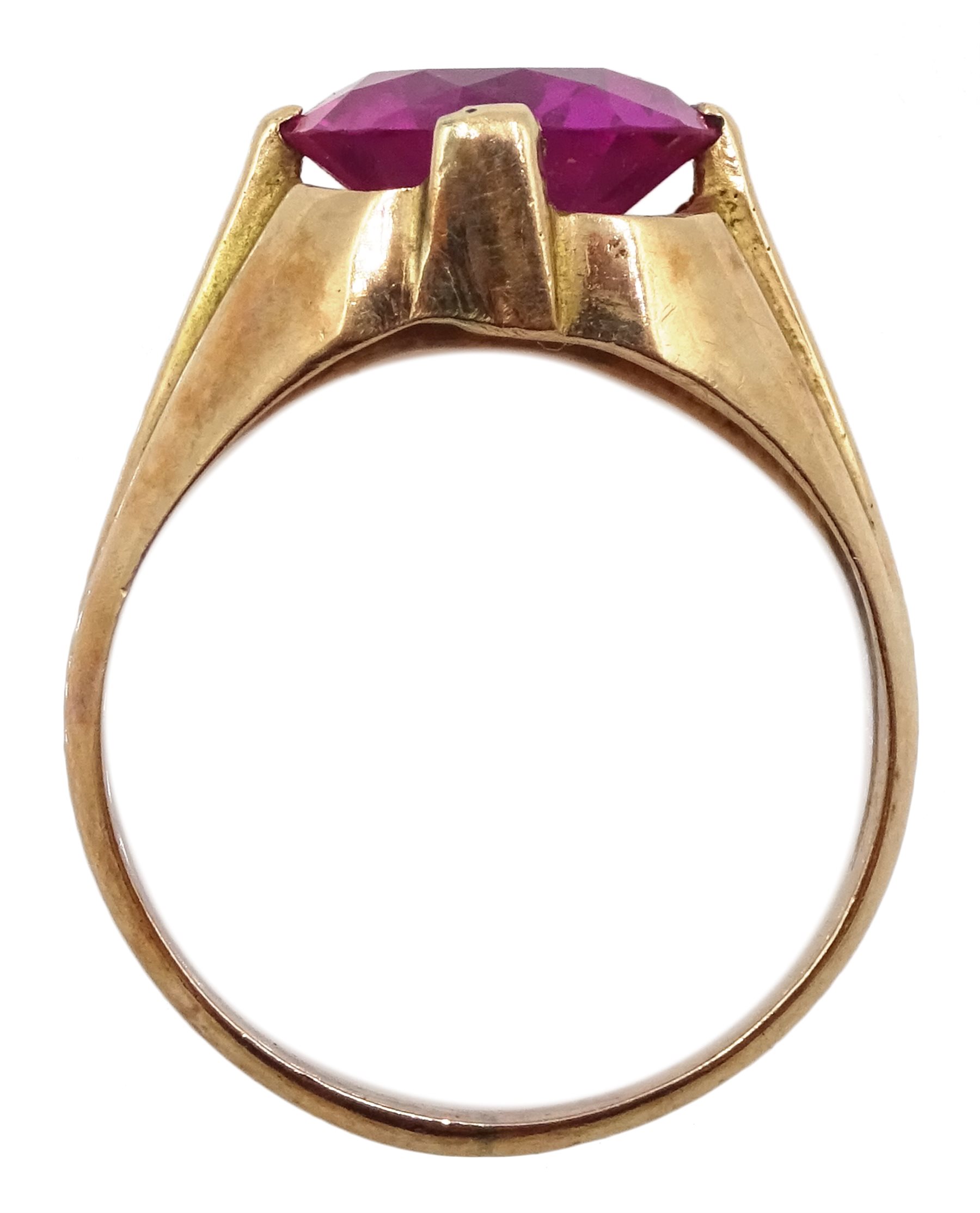 14ct rose gold pink synthetic corundum ring [image code: 4mc] - Image 3 of 3