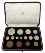 King George VI 1937 specimen coin set, fifteen coins from farthing to crown including Maundy money,
