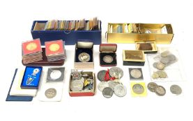 Collection of mostly Great British coins and various commemorative medals/medallions including pre-