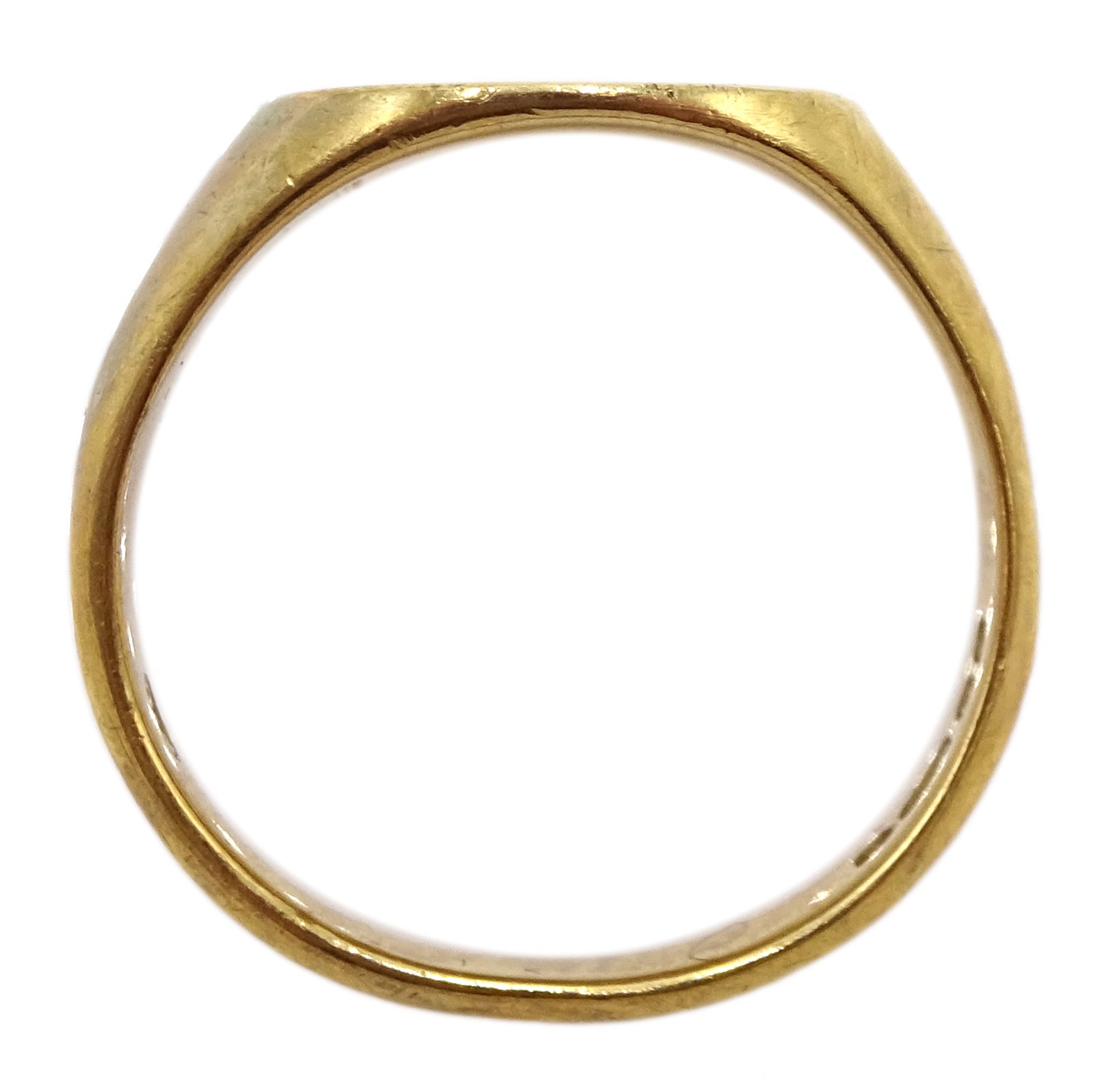 9ct gold signet ring with engraved initials 'PLB', hallmarked, approx 5.96gm - Image 3 of 3