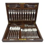 Canteen of matched silver Victorian and Edwardian cutlery for twelve covers, fiddle and thread patte