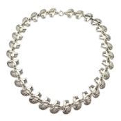 Silver Geoffrey Bellamy for Ivan Tarratt link necklace, stylised flower design, Birmingham 1966