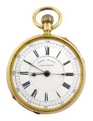 Victorian 18ct gold centre seconds chronograph pocket watch No. 231824, case by William Ehrhardt, B