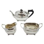 Three piece silver tea service by S Blanckensee & Son Ltd, Chester and Birmingham 1926, approx 25.5o