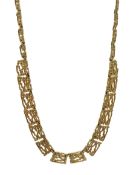 9ct gold open work link necklace hallmarked, approx 24gm