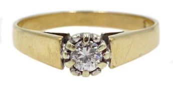 9ct gold single stone diamond ring, hallmarked