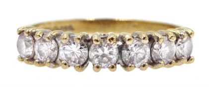 9ct gold seven stone cubic zirconia half eternity ring, hallmarked