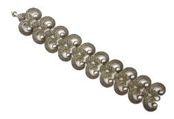 Thedore Fahrner Art Deco silver link bracelet, stamped original Fahrner 925