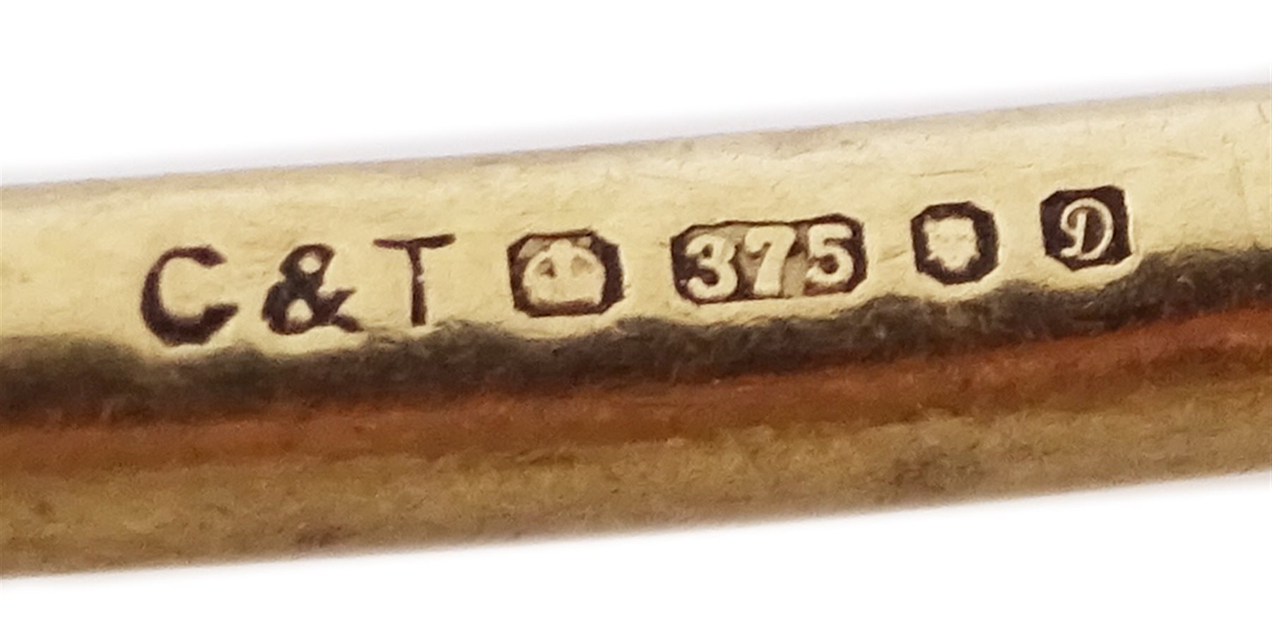 9ct gold identity pendant engraved with initials 'PLB', Birmingham 1978, approx 9.95gm - Image 3 of 3