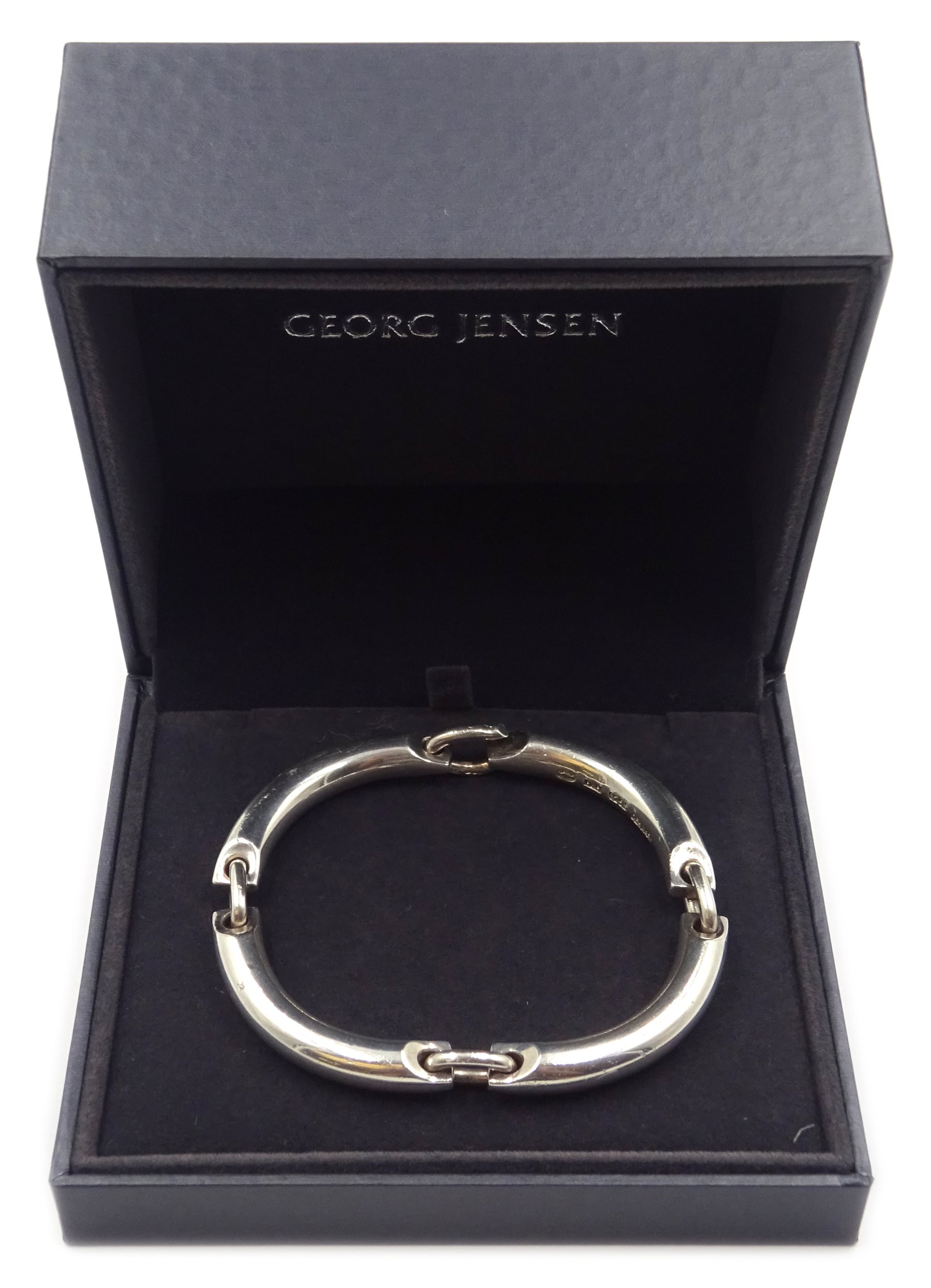 Georg Jensen heavy silver link bracelet, designed by Hans Hansen, London Import mark 1996, boxed - Image 3 of 3