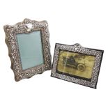 Victorian silver photograph frame embossed decoration by Henry Matthews 1900 and one other silver m