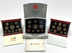 Royal Mint deluxe proof sets 1998 and 1999, both in red cases with certificates and a 2000 executive