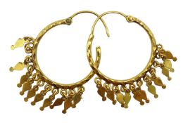 Pair of 18ct gold hoop earrings, approx 5.53gm