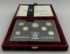 Royal Mint 1996 United Kingdom silver anniversary collection seven coin set, cased with certificate