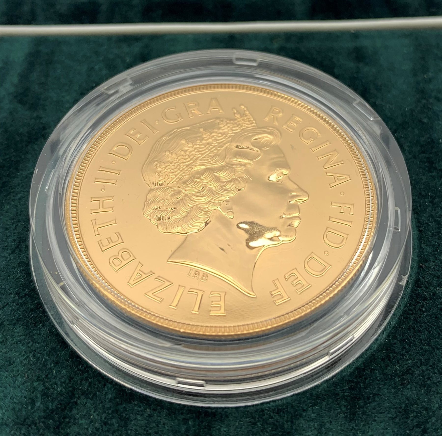 Queen Elizabeth II 1998 brilliant uncirculated gold five pound coin, cased with certificate - Image 2 of 3