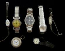 Collection of wristwatches including Longines Opposition stainless steel L3.126.4, Seiko SQ 100, Au