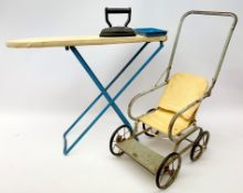 Children's Tri-ang ironing board and matching doll's pram (2)