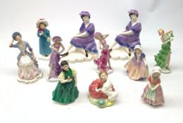 Five small Royal Doulton figurines, comprising Home Again HN2167, Carrie HN2800, Dinky Do HN1678, F