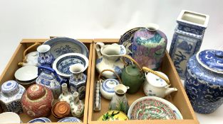 A group of assorted Oriental and Oriental style ceramics, to include a blue and white ginger jar and