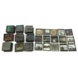 A group of approximately one hundred and fifty magic lantern slides, to include examples of local in