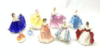 A group of Royal Doulton figurines, comprising Sara HN2265, Southern Belle HN2425, Summer Serenade