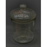 An early 20th century Vintage Smith�s Crisps glass counter top jar, of cylindrical form, the removab