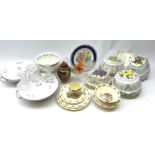 A selection of assorted ceramics and glass, to include a Carlton Ware Rouge Royale Peacock patterned