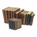 Eighteen 19th century leather bound books with French text including Rousseau J.J.: Emile ou De L'E