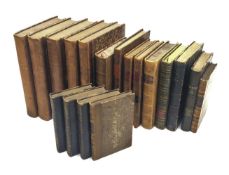 Eighteen 19th century leather bound books with French text including Rousseau J.J.: Emile ou De L'E