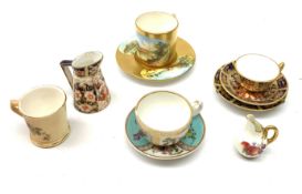 A selection of cabinet miniatures, comprising a Royal Crown Derby Imari pattern teacup, saucer, plat