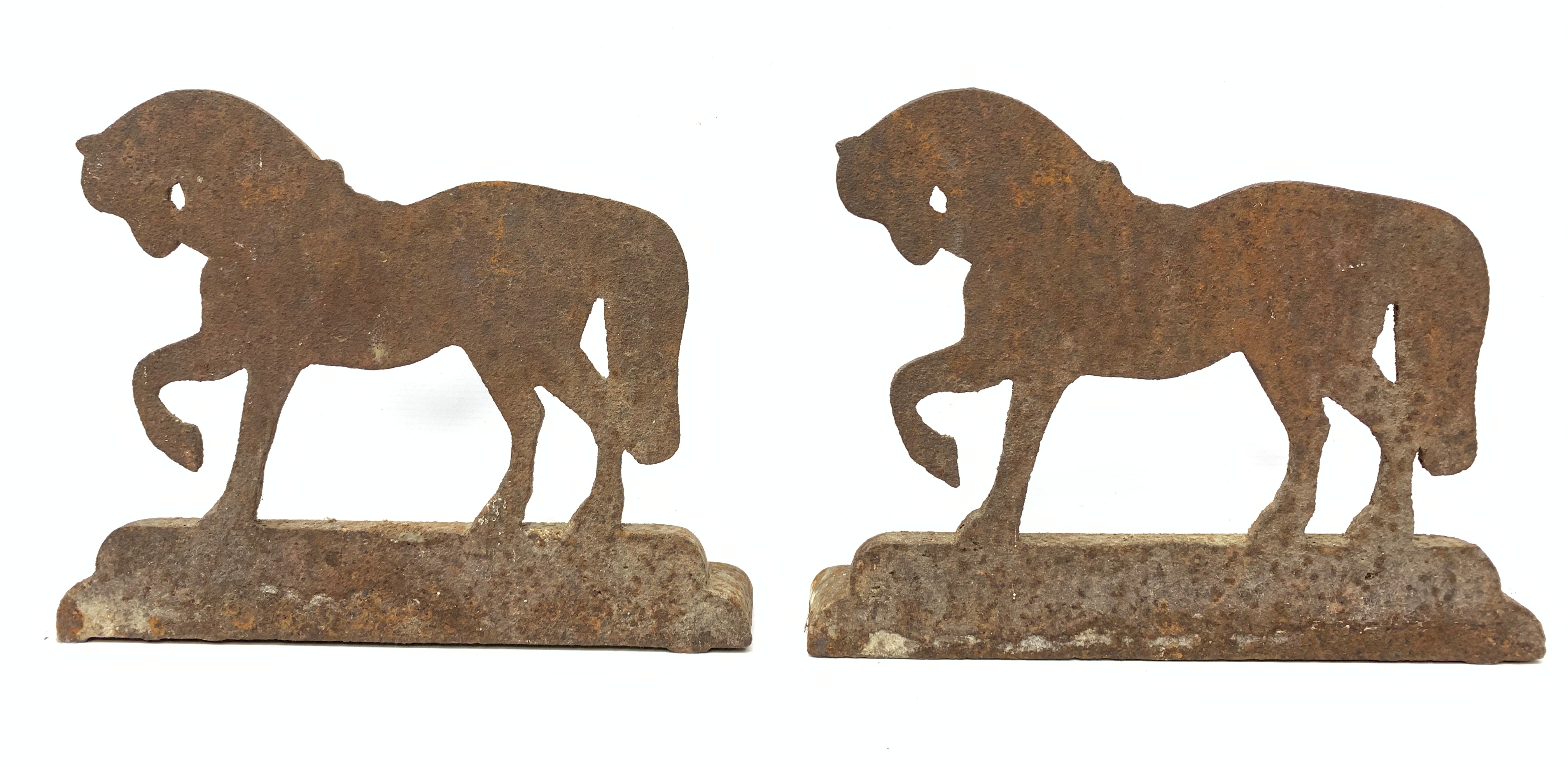 A pair of cast iron door stops, each modelled as a horse, H24cm L30cm. - Image 4 of 4