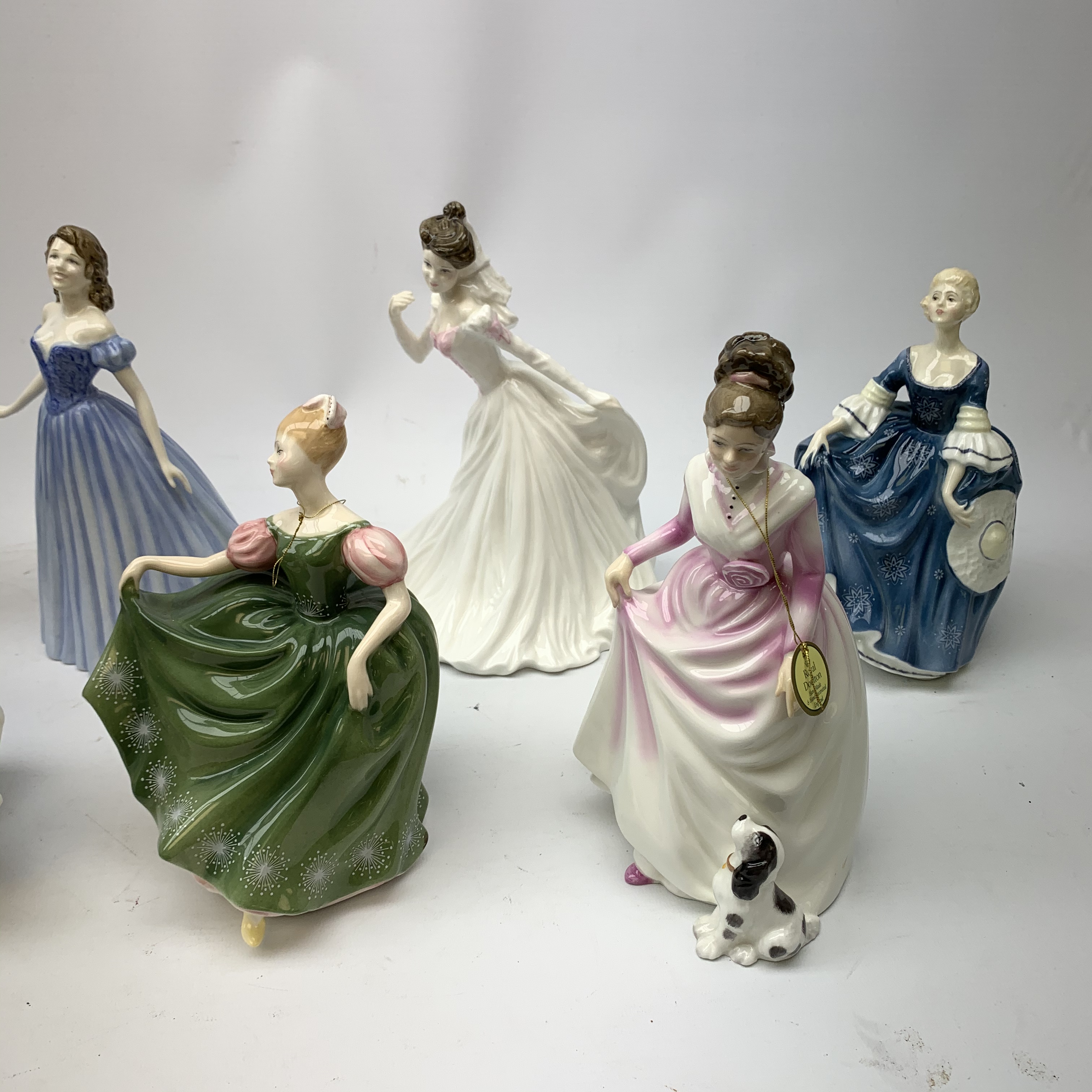 A group of Royal Doulton figurines, comprising Christine HN2792, Good Companion HN3608, Coralie HN2 - Image 4 of 4