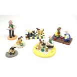 A group of six Coalport Wallace & Gromit figurines, comprising 'Picnic on the Moon' no 717/2000 with
