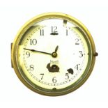 A mid 20th century Mercer bass bulkhead ships clock, with painted dial, (hands and dial a/f), D20.5