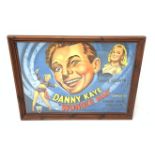 A framed and glazed vintage film poster, detailed Samuel Goldwyn presents Danny Kaye in Wonder Man,