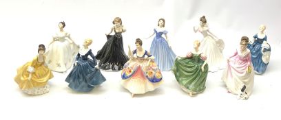 A group of Royal Doulton figurines, comprising Christine HN2792, Good Companion HN3608, Coralie HN2