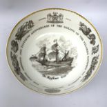 A limited edition Royal Worcester Mayflower commemorative bowl, no 419, D26cm, with framed certific