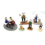 A group of six Coalport Wallace & Gromit figurines, comprising 'Hold on Gromit' no880/2000 with cert