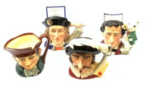 Four large Royal Doulton character jugs, to include Lewis Carroll D7096 with certificate, Richard I
