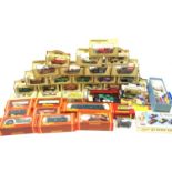 Boxed diecast model vehicles including Matchbox 'models of yesteryear', Hornby 00 gauge rolling stoc